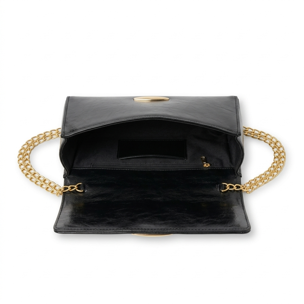 Black Patent Clutch