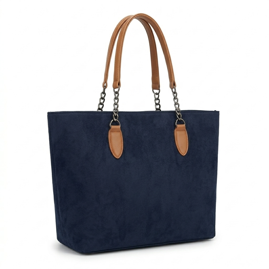 Midnight Navy - Suede Tote