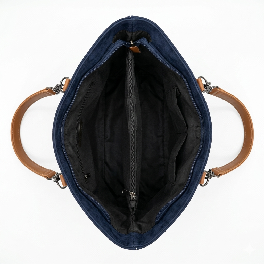 Midnight Navy - Suede Tote