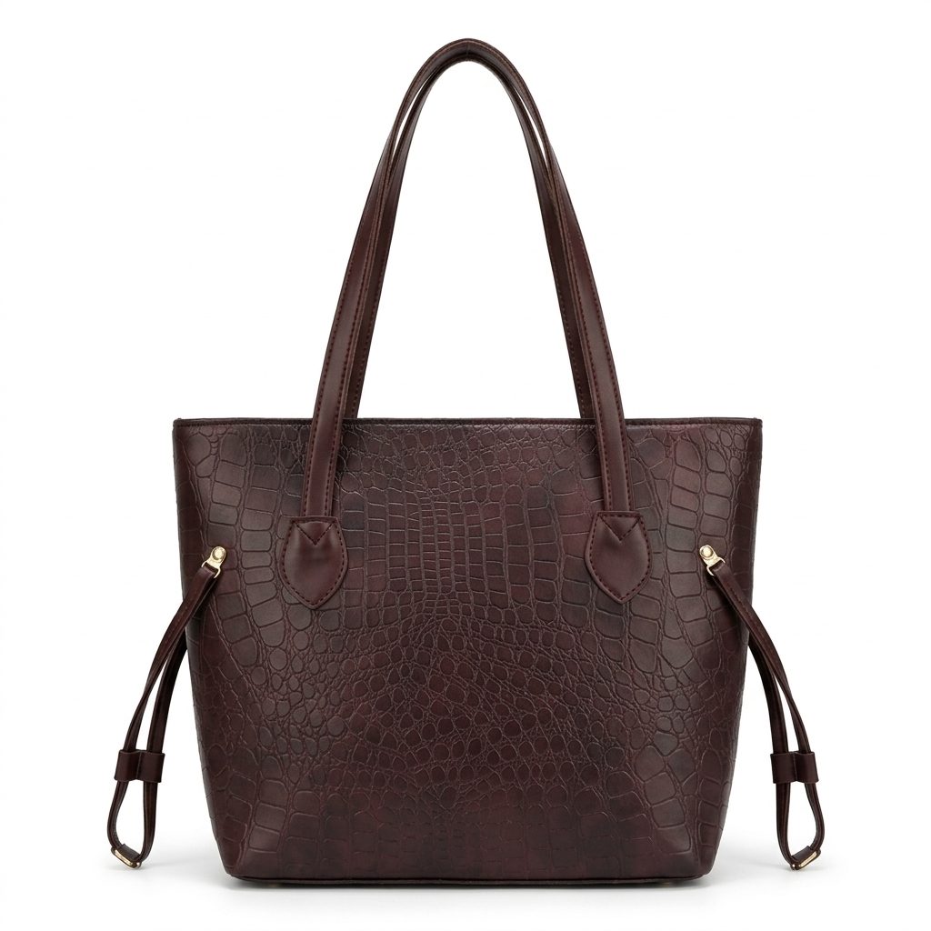 Brown Crocodile-Embossed