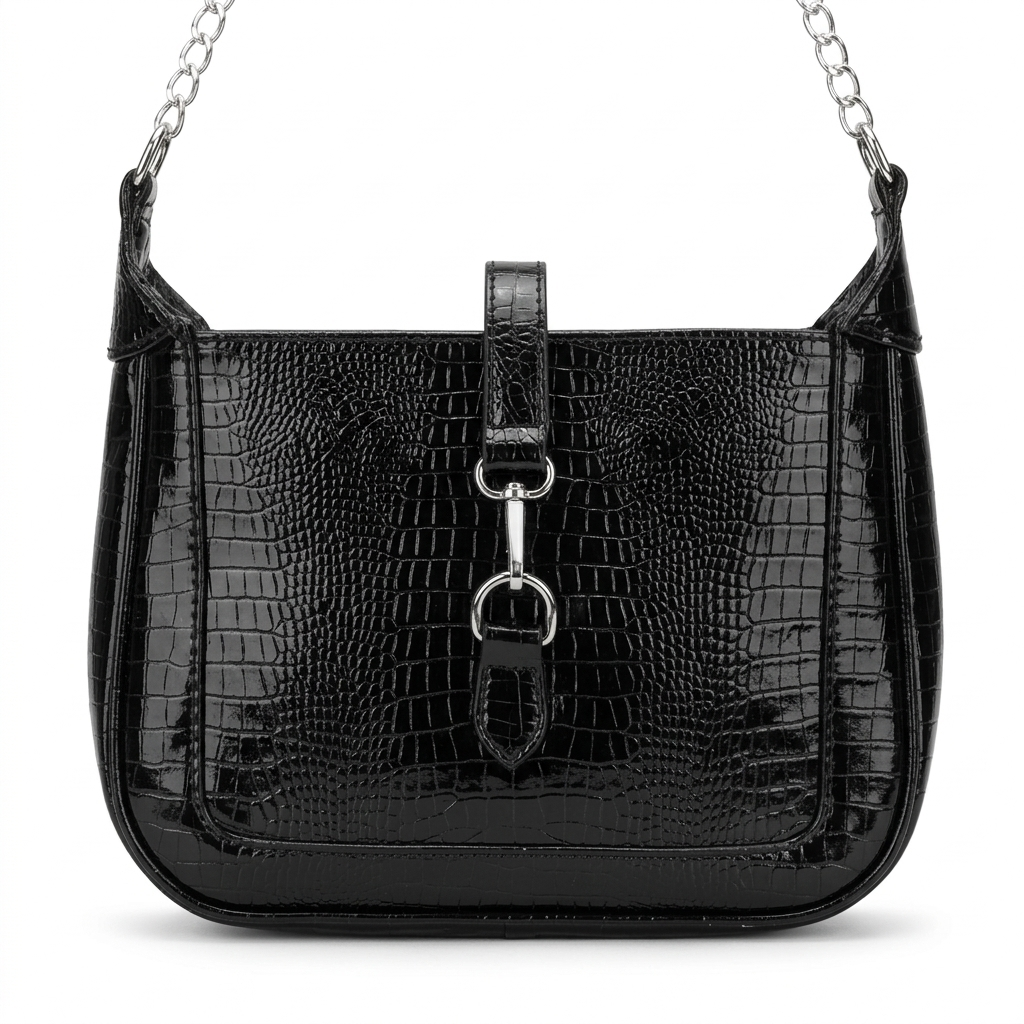 Halo Luxe Box Bag – Cream Vegan Leather with Oversized Gold Ring Hardware