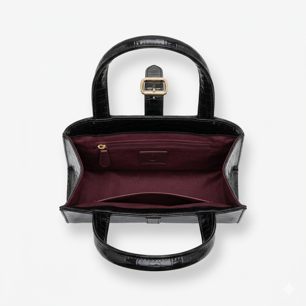 Purple Crocodile Handbag