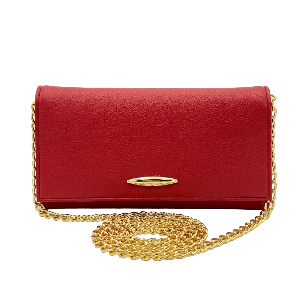 Red Leather Clutch
