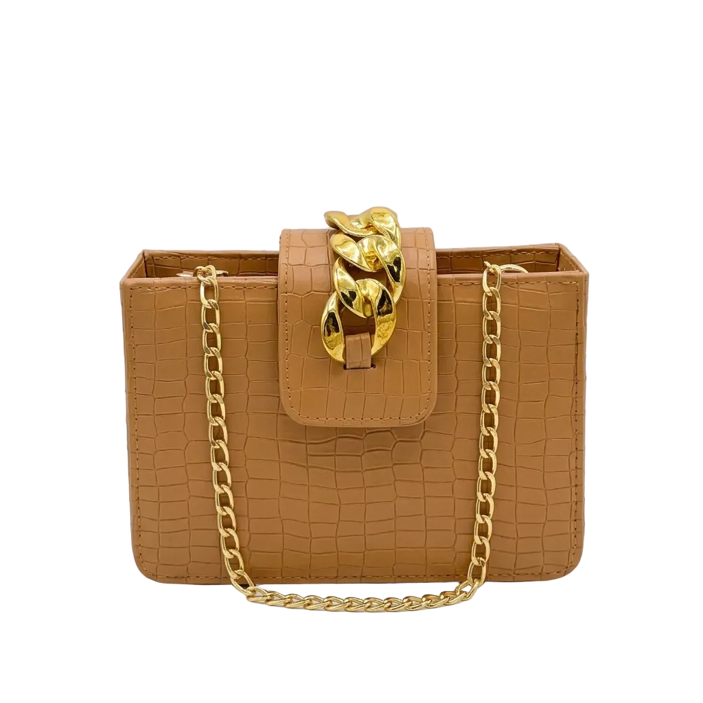 Tan Croco Mini box