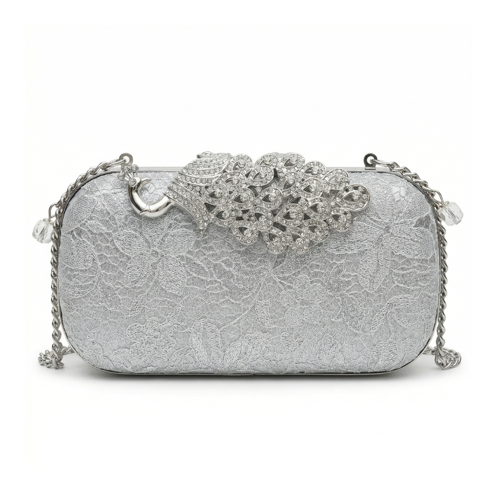 Midnight Gloss Box Clutch – Black Croc-Embossed Patent Vegan Leather Evening Bag