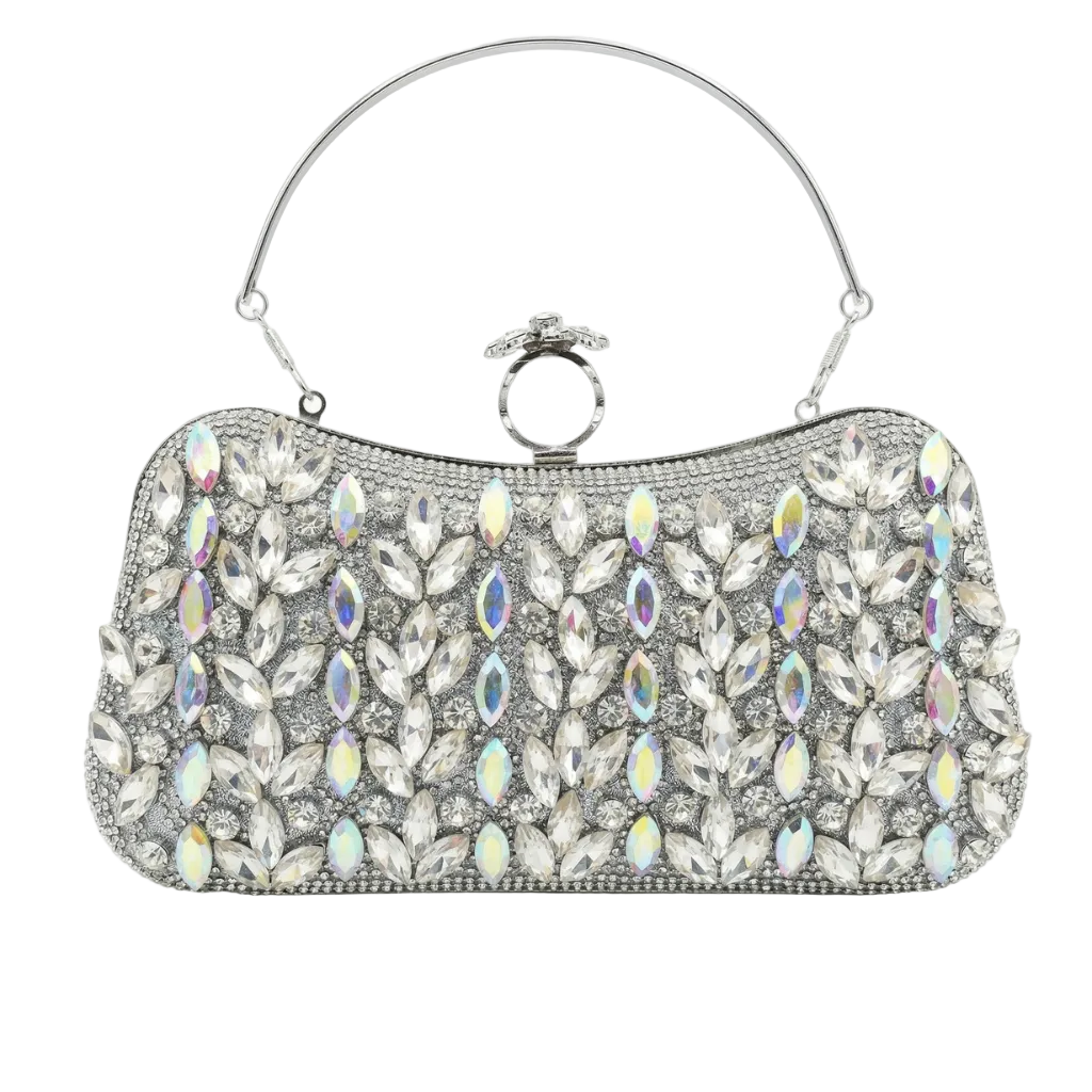 Confetti Celebration Hand-Beaded Box Clutch – Multi-Color Mosaic Evening Bag with Gold Handle