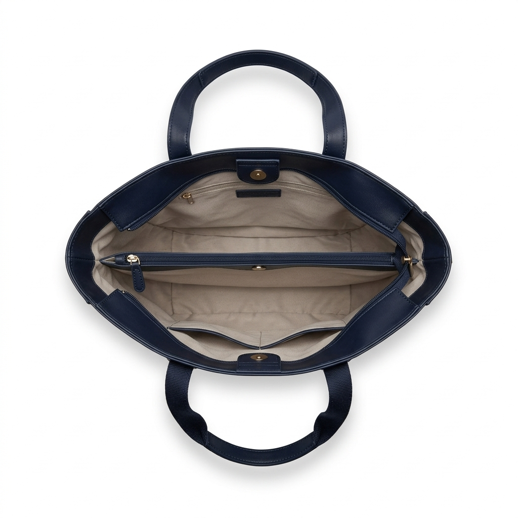 Navy Blue Smooth Tote