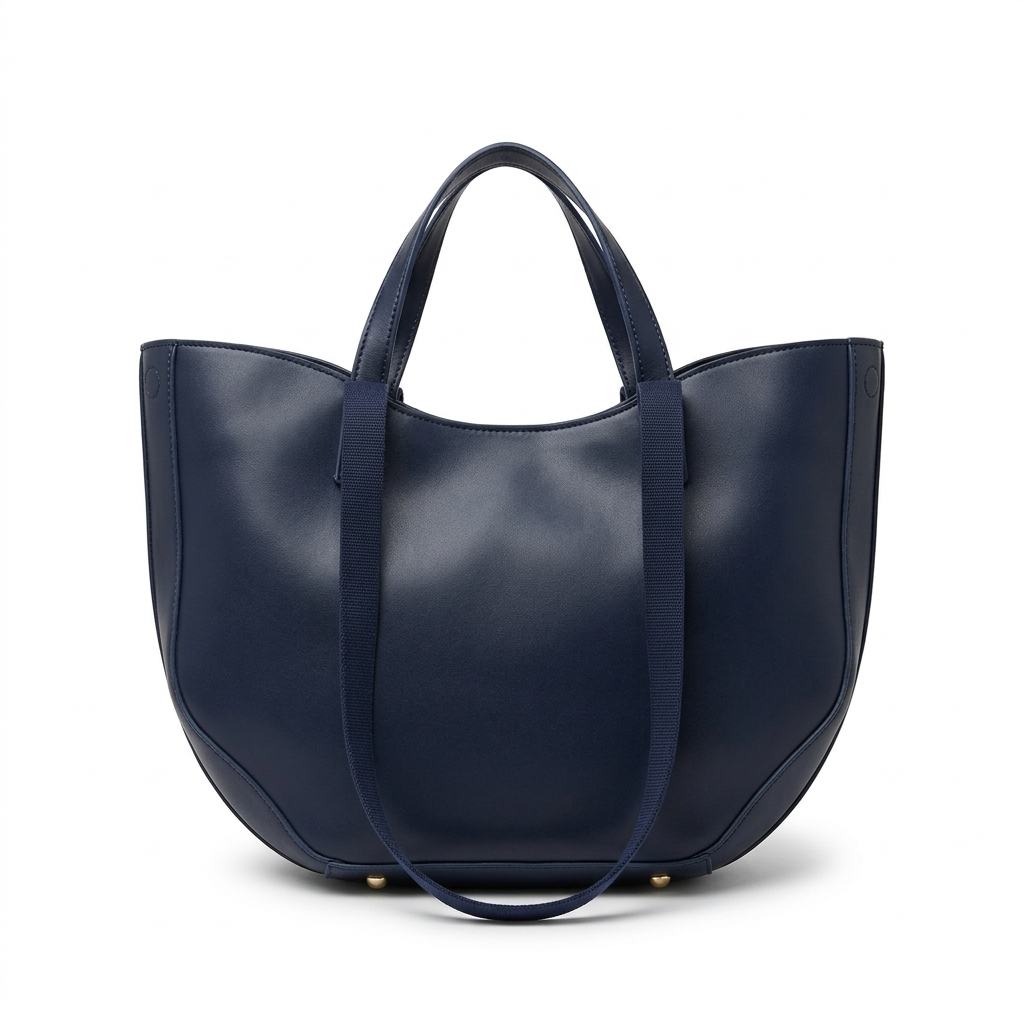 Navy Blue Smooth Tote