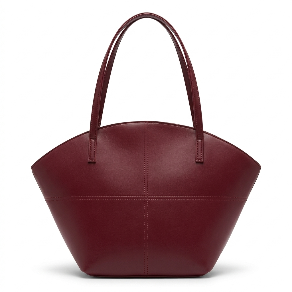 Burgundy Smooth Fan Tote
