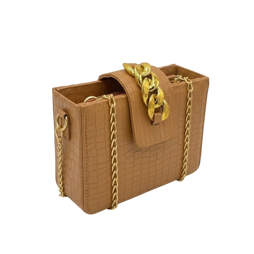 Tan Croco Mini box