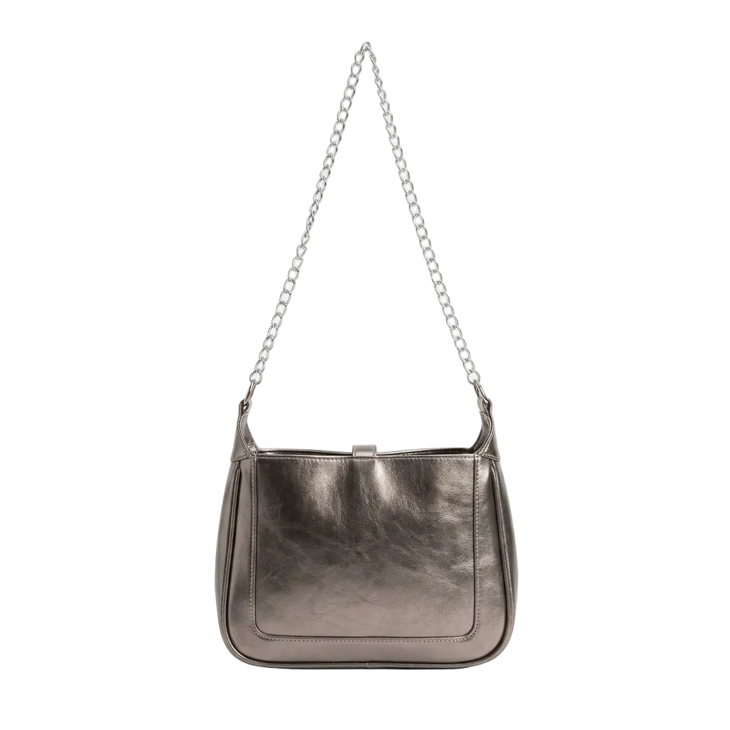 Gunmetal Silver Satchel