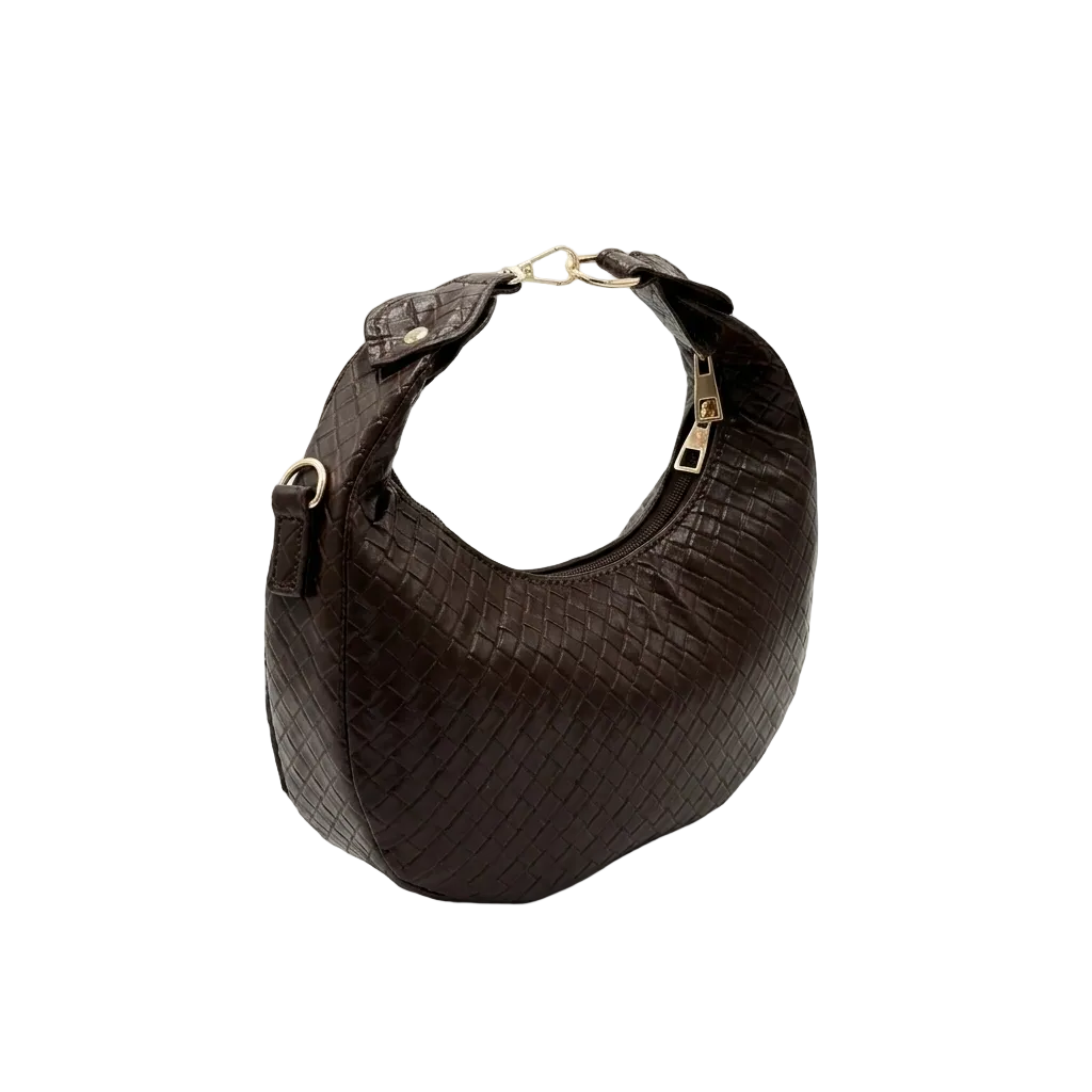 Woven Leather Hobo Bag