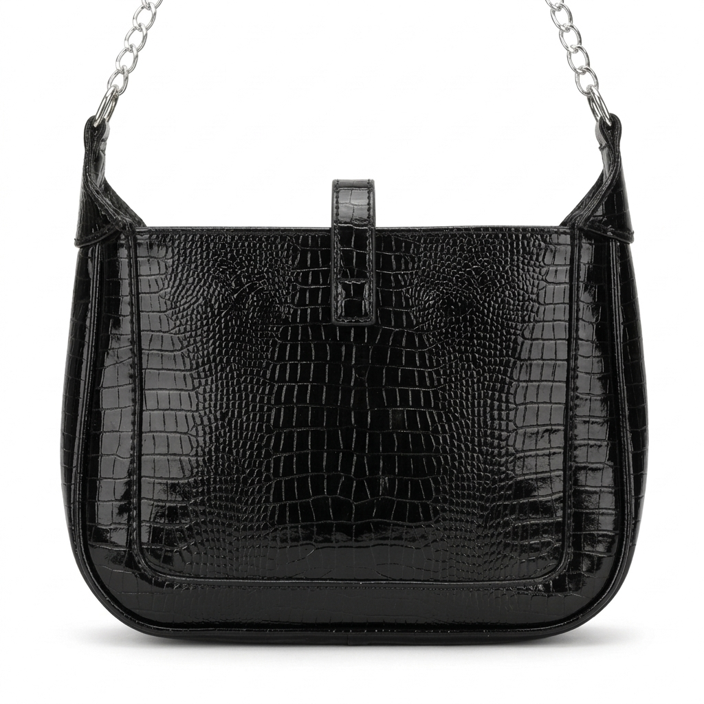 Halo Luxe Box Bag – Cream Vegan Leather with Oversized Gold Ring Hardware