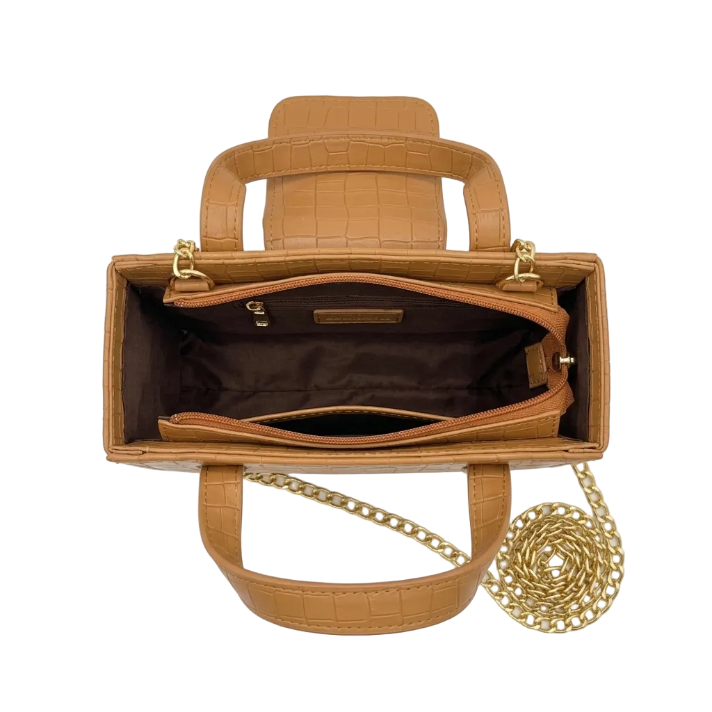 Tan Croco Mini box