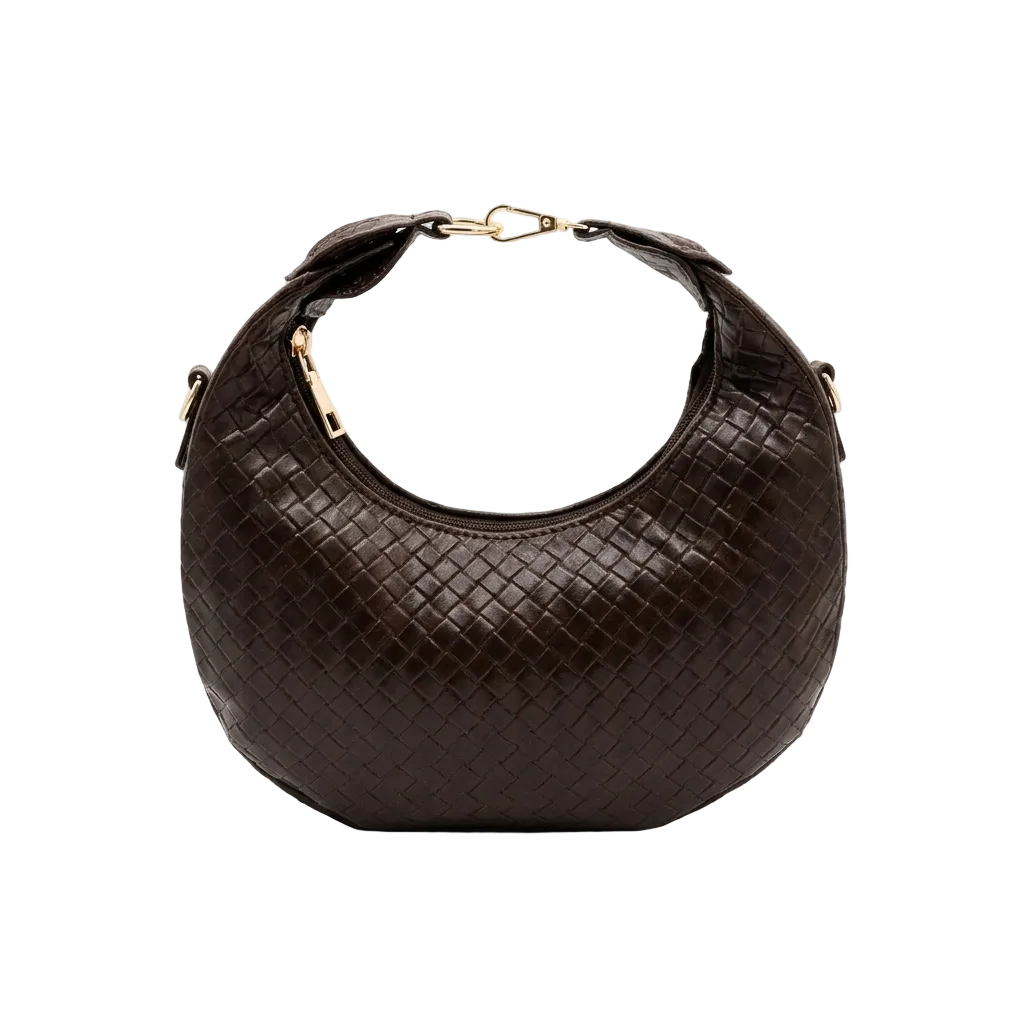 Woven Leather Hobo Bag